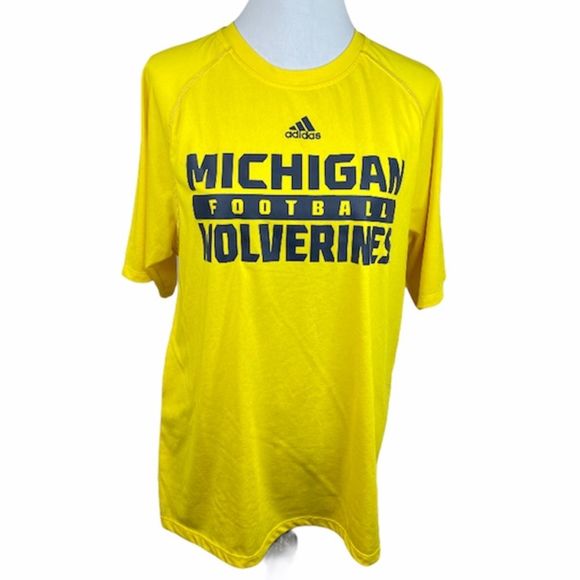 Adidas Michigan Wolverines Football Shirt, Yellow, Large - Picture 8 of 8